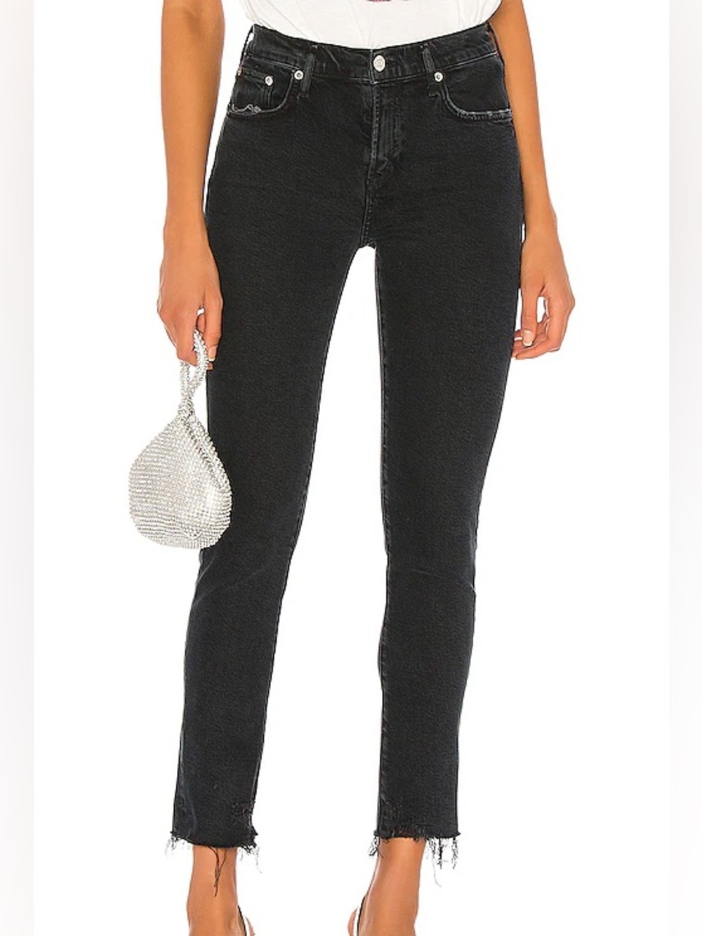 Agolde Toni black straight leg jeans